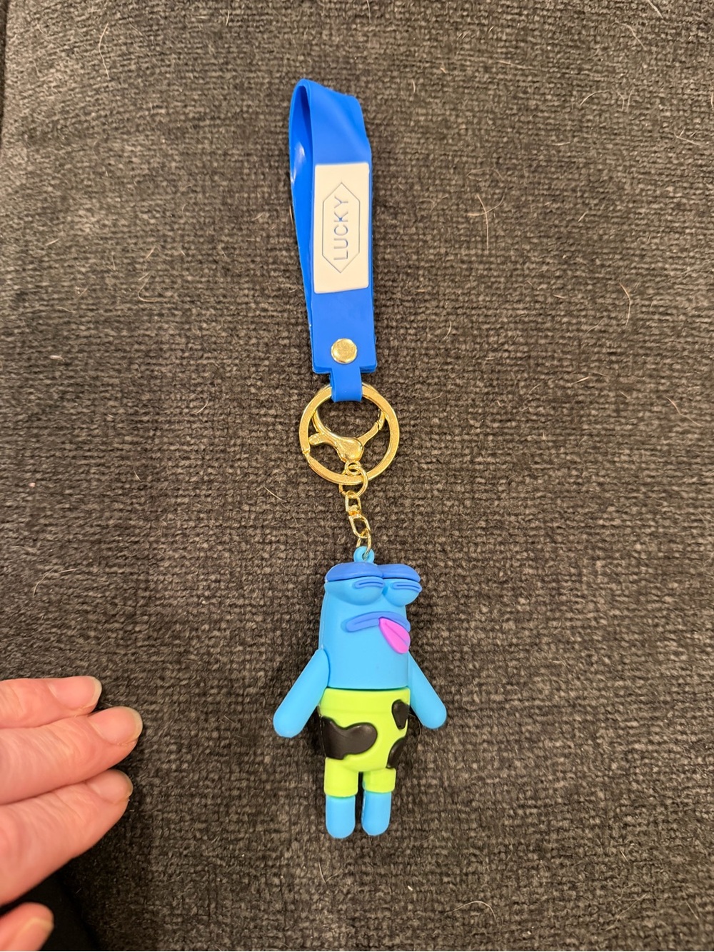 Bikini bottom blue fish keychain
